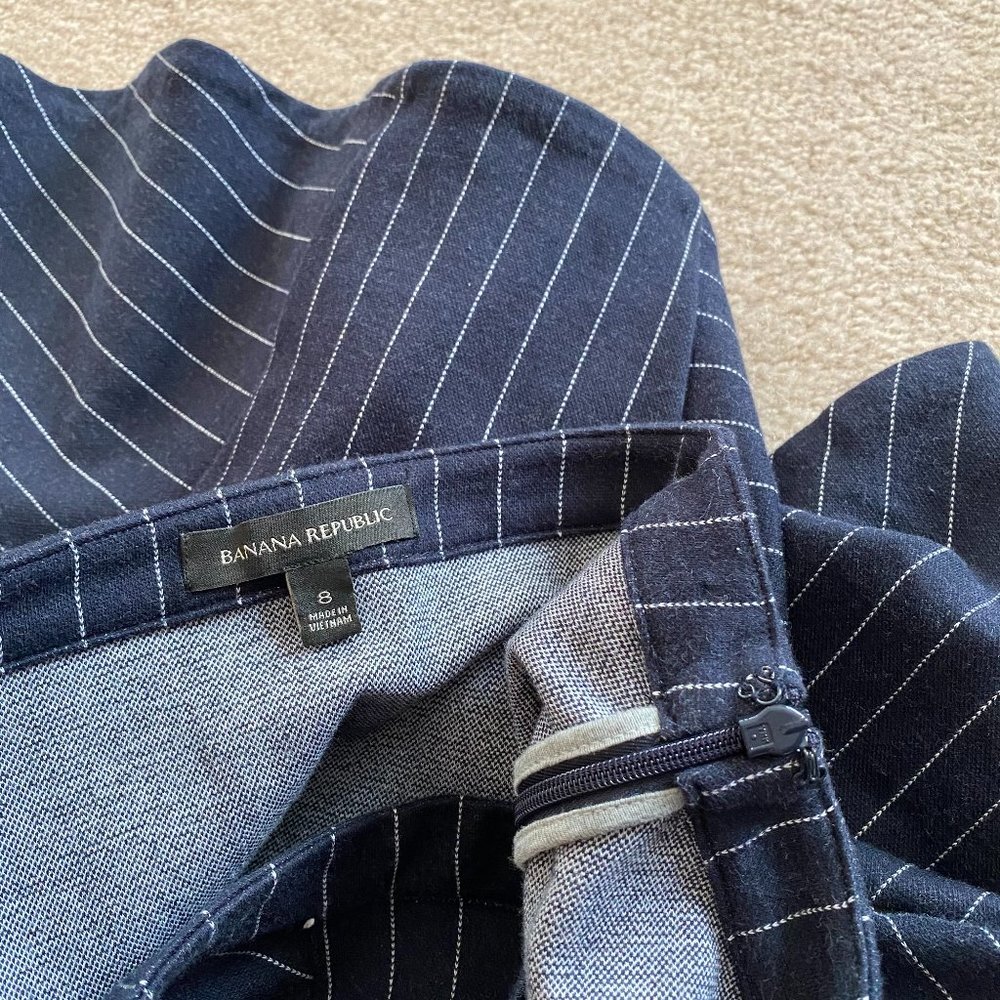 Banana Republic 8 Knit Pinstripe Skirt Unlined - Picture 11 of 12
